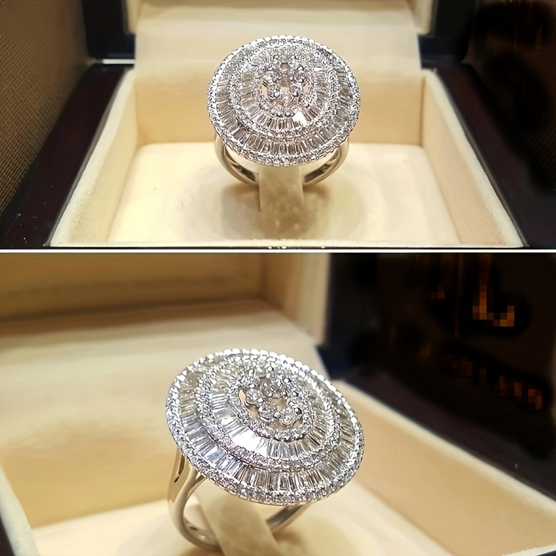 

1pc Men's White Cubic Zirconia Ring - Designed For Romance & Elegance - Perfect For Weddings, Engagements & Anniversaries