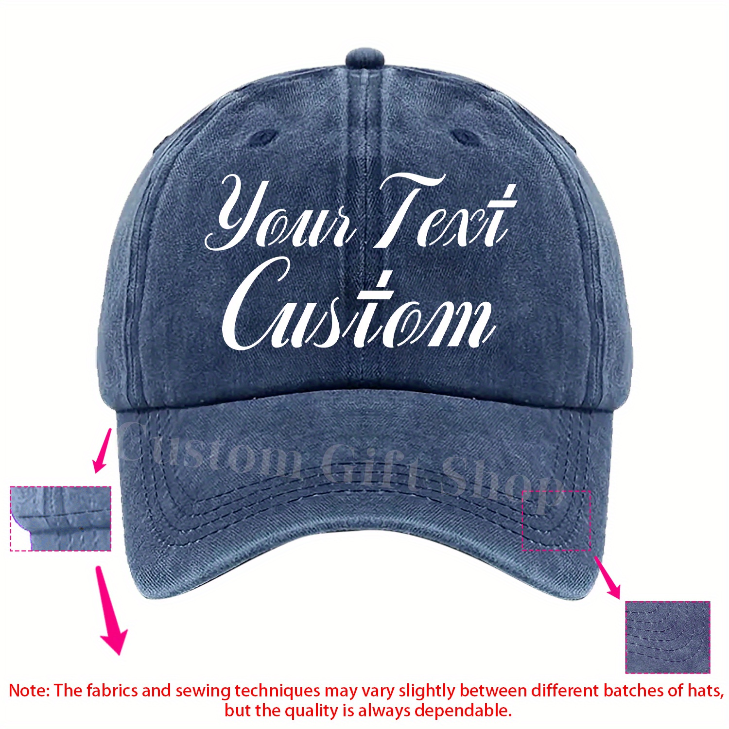 TEMU A Customizable Text Baseball Cap With Multiple Color Options, Featuring An Adjustable And Suitable For Men And Women
