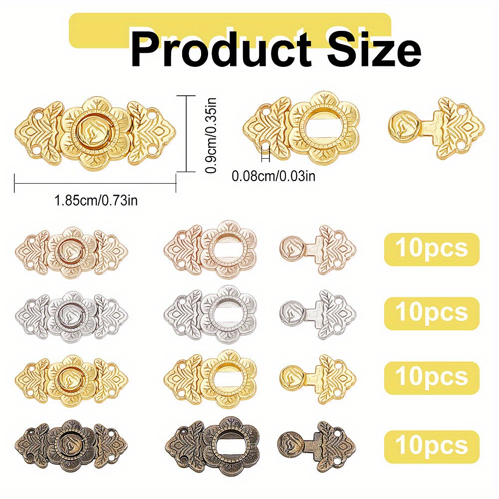 40-Pack Metal Snap Buttons for Doll Clothes