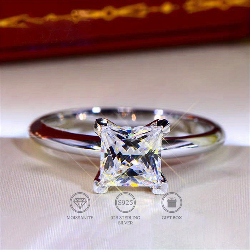 

Elegant 1 Carat Princess Cut - Premium Metal, Ideal For Special Occasions