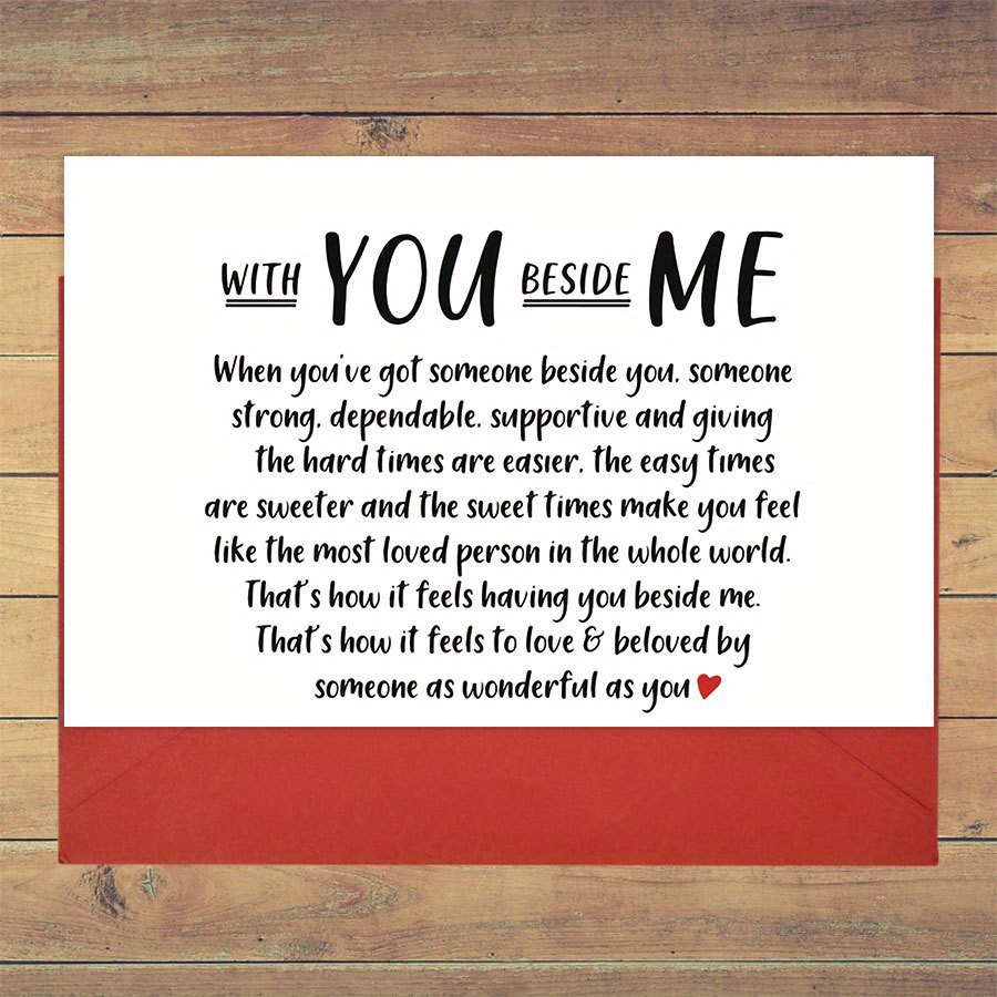 

Love And Support Greeting Card For Anyone - Romantic Occasion Card For Valentine's Day, Birthday, Anniversary - Versatile Card For Boyfriend, Girlfriend, Fiance, Husband, Wife