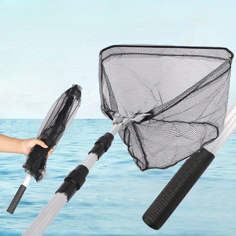 

Aluminum Alloy Telescopic Fishing Net - Durable Foldable Landing Net With Fine Mesh, Automatic Portable Fish Net For Outdoor Fishing