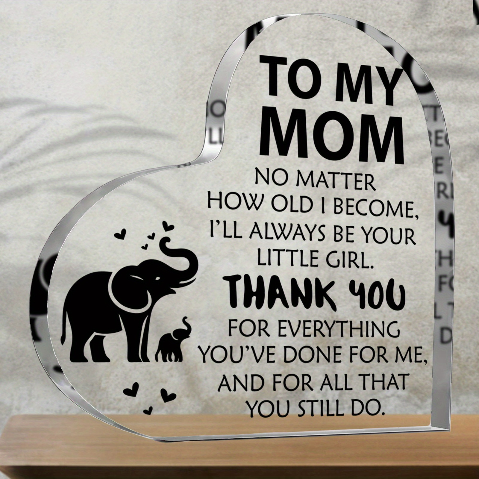 

1pc, Thank You Gift For Mom From Daughter Son Acrylic Plaque Gifts Form Husbands Table Decor Appreciation Gifts For Mom Keepsake Christmas Birthday Mothers Day Gifts Ideas For Mom