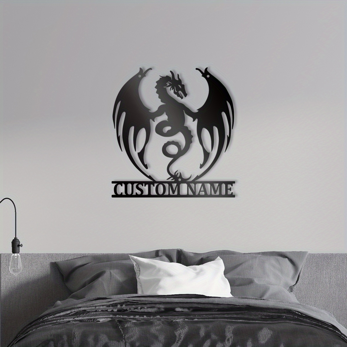 

Custom Dragon Monogram Metal Wall Art - Personalized Last Name Sign For Nursery & Room Decor