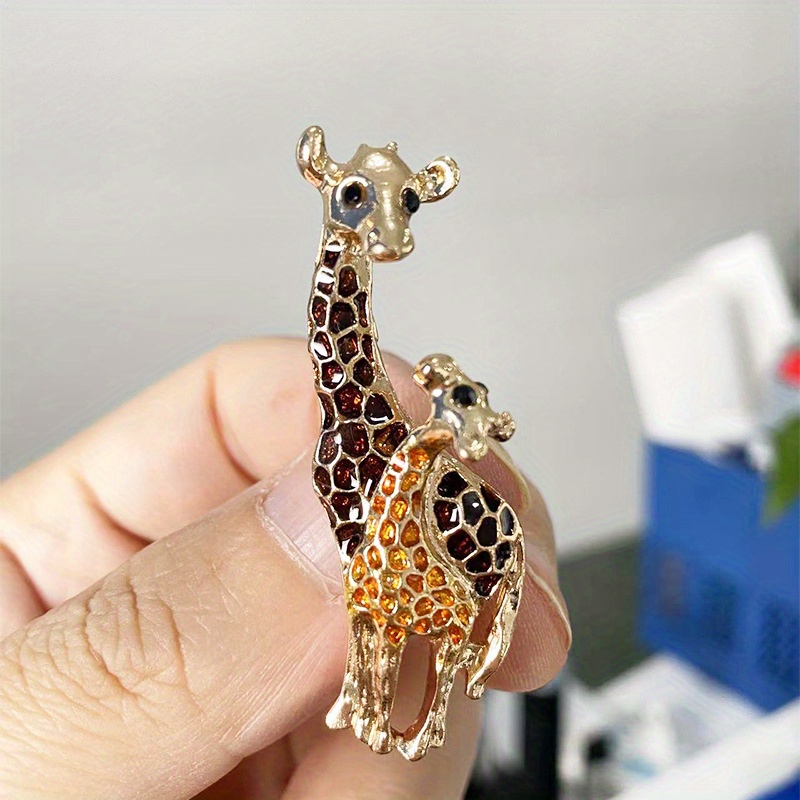 

Vintage Colourful Oil Drop Giraffe Brooch Creative Cartoon Animal Style Banquet Party Suit Dress Decoration Accessories