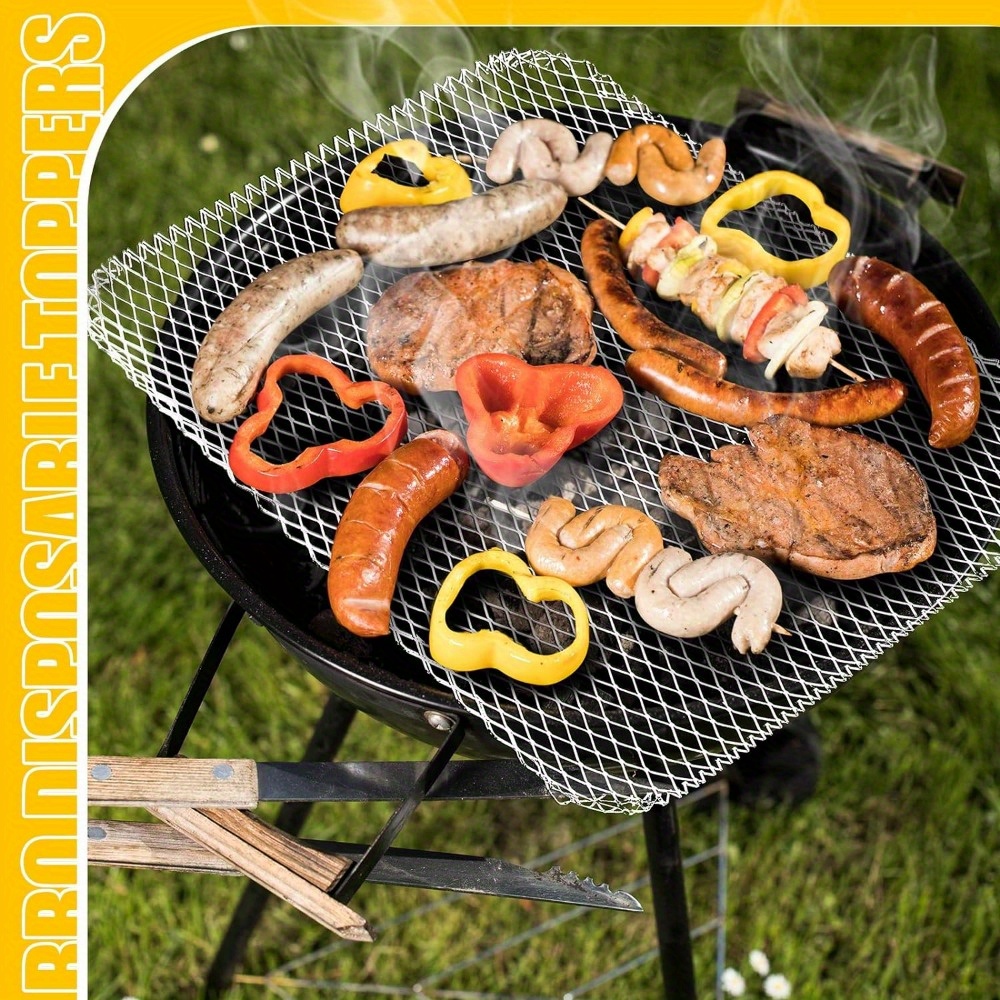 10pcs Non Stick Disposable Bbq Grill Mesh Mats Outdoor Grilling Camping Grilling Accessories For Outdoor Grill Accessories Temu