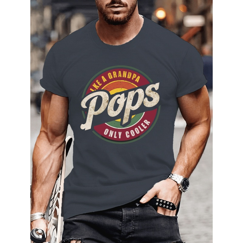 

Men's Retro Graphic Tee - Casual Short Sleeve, Breathable Polyester, Machine Washable - Summer