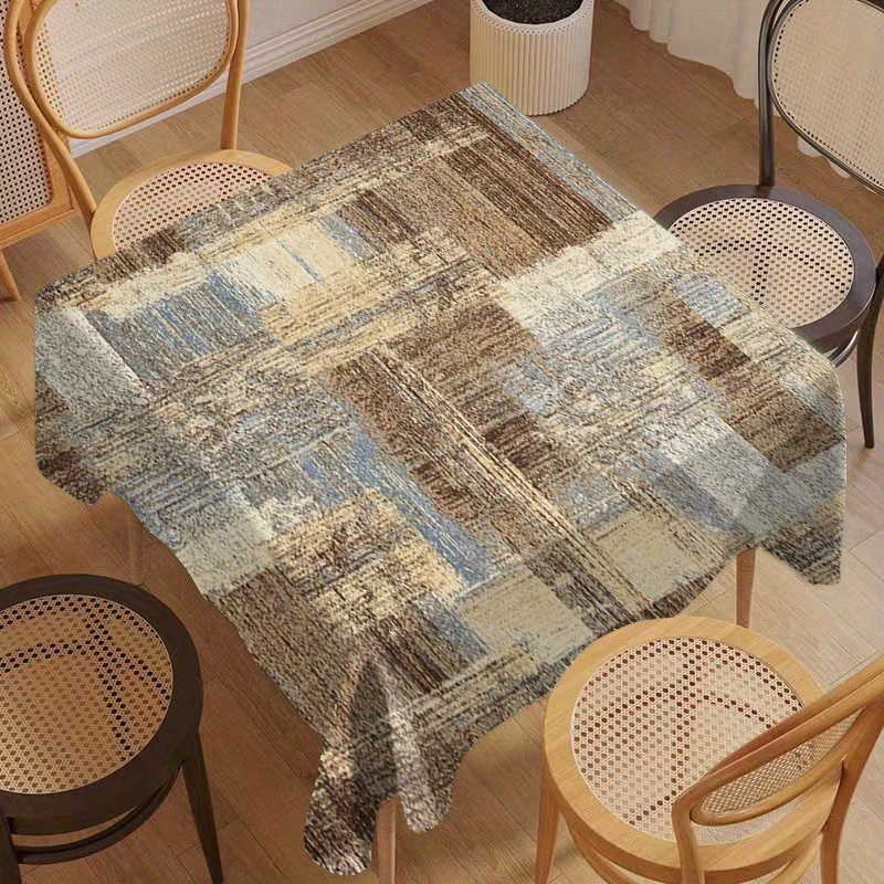 

Fashion Print Square Tablecloth, Wrinkle-resistant, Oil-proof, Heat-resistant, Easy Clean, Polyester Woven Machine Made, Versatile For Dining Table, Restaurant, Gatherings - 140x140cm