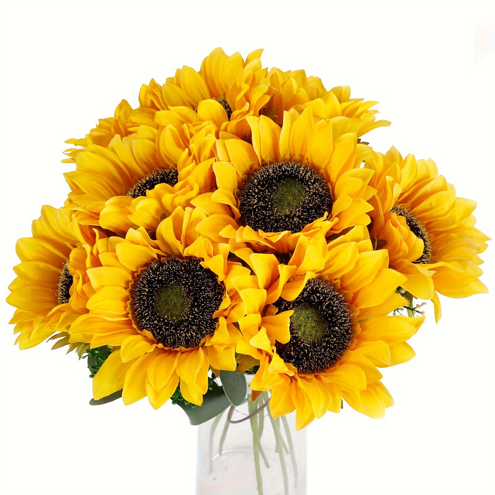 

10pcs Artificial Sunflower Stems - Plastic Sunflowers For Home Decor, Housewarming Gift, Birthday Celebrations, Spring & Summer Table Decorations, St. Patrick's Day & Happy Easter Bouquet