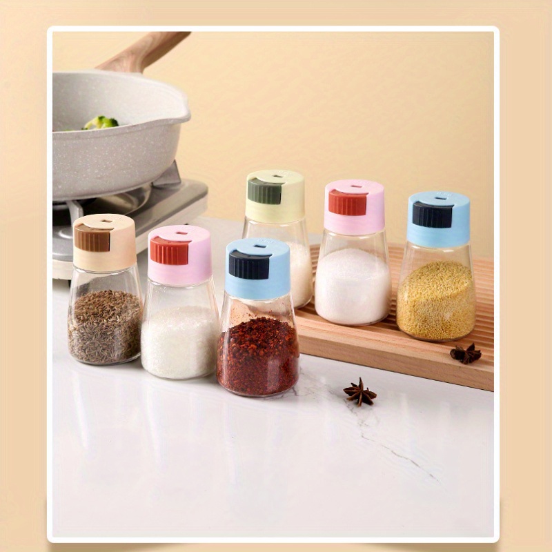 plastic press type quantitative   pots with adjustable pour holes seasoning dispenser set for   spices details 1