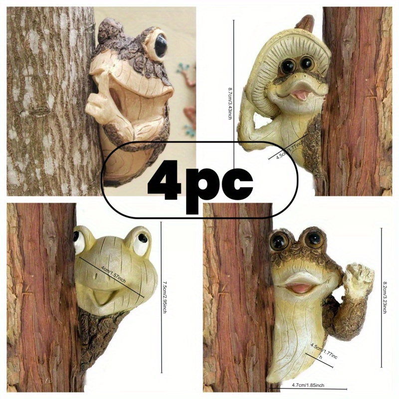 

4pc, Quirky Tree Frog, Creative Garden And Courtyard Decoration, Bonsai Landscaping, Home Resin Crafts