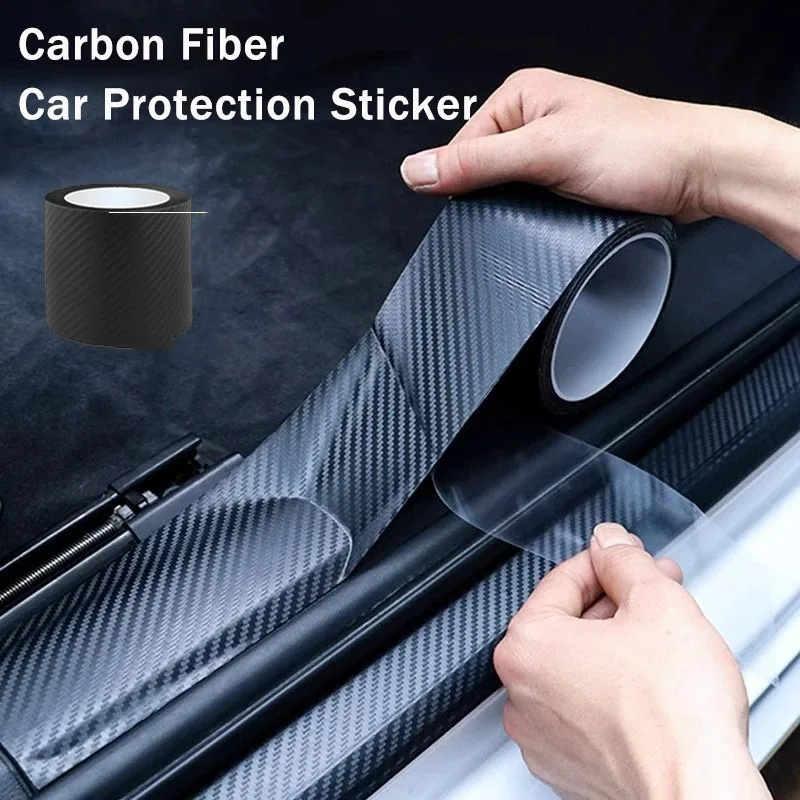 

Car Protective Film - Carbon Fiber Pattern Adhesives Sealer For Installations On Home, Car Door And Side Mirrors, 1.97in*118.11in/2.76in*118.11in