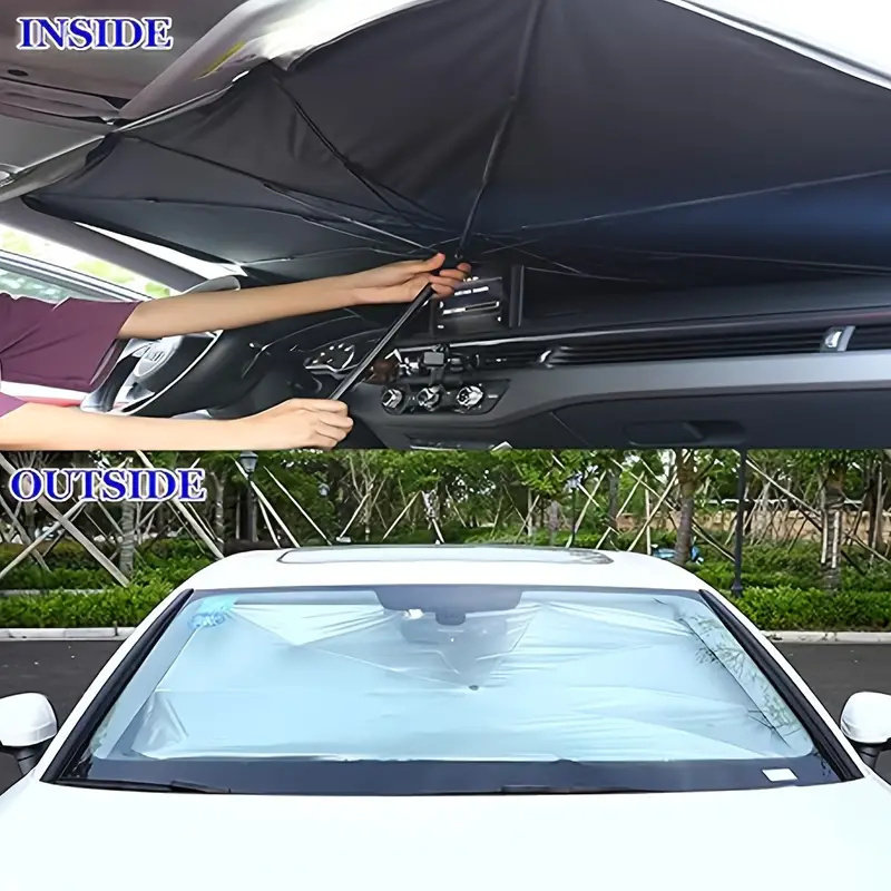 

cool Keeper" Summer Car Sunshade - Extendable Polyester Windshield Sun Blocker & Heat Insulation Umbrella