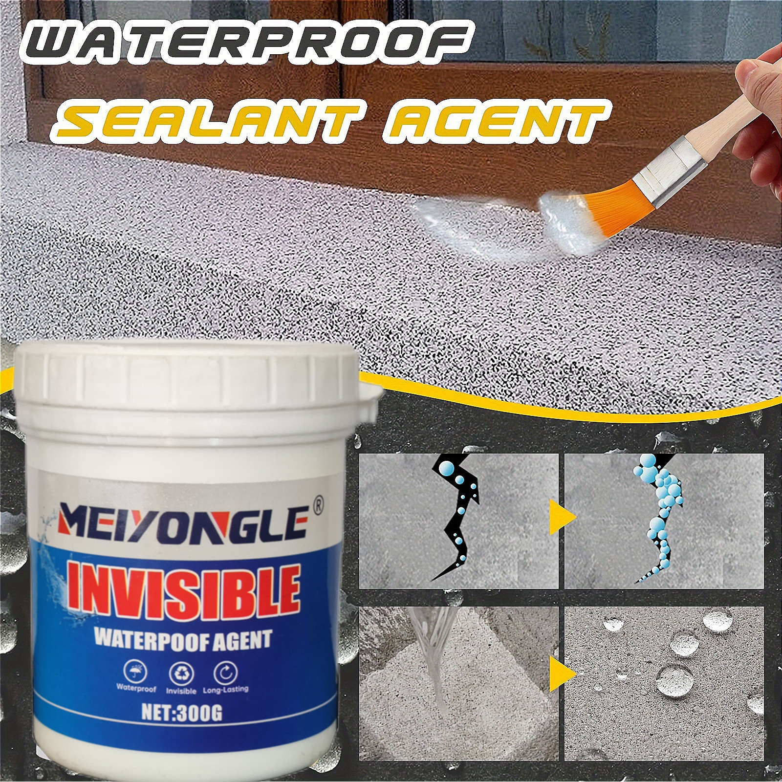 

Meiyonrle Invisible Waterproof Sealant - Super Adhesive, Ideal For Rvs & Large Bathrooms, 10.6oz - Perfect Gift For Christmas &