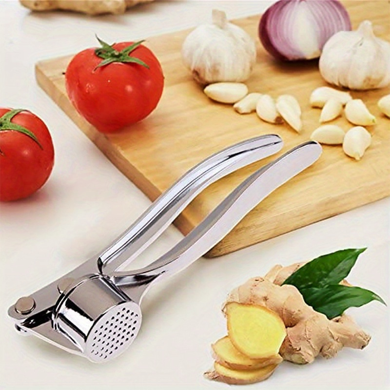 1pc stainless steel garlic press manual ginger crusher metal kitchen gadget easy clean no electricity needed details 4