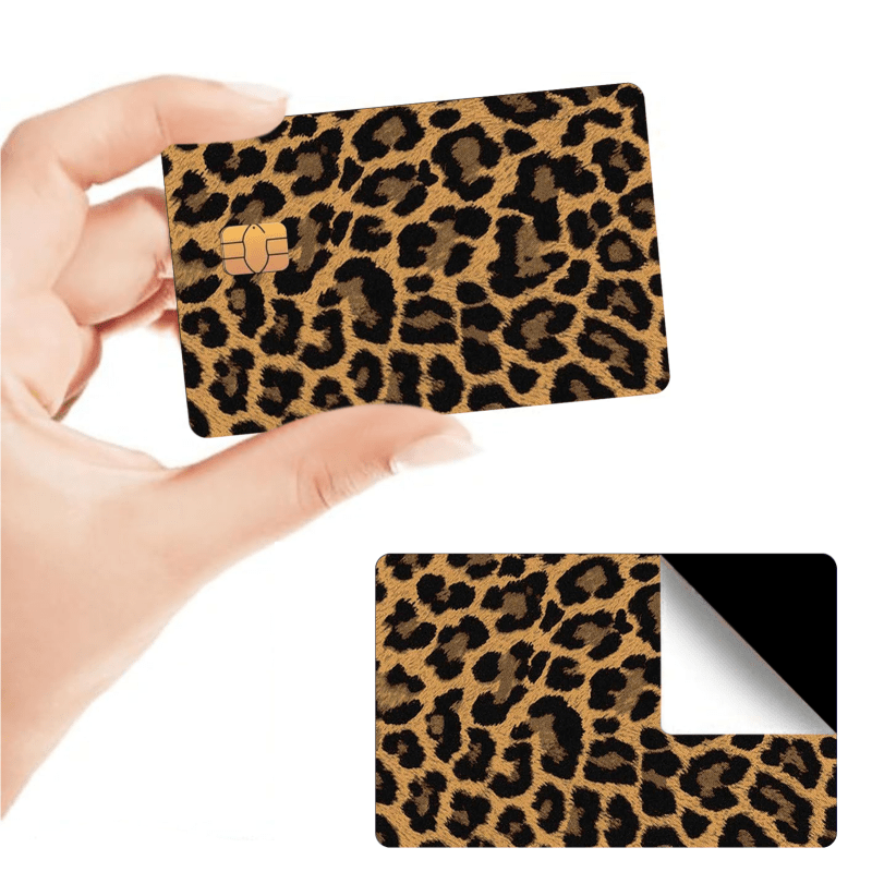 

2-pack Leopard Pattern Pvc Card Skins, Ultra-thin Fashionable Adhesive Covers, Anti-scratch & Waterproof Stickers For Credit Cards, Debit Cards, Transit Passes