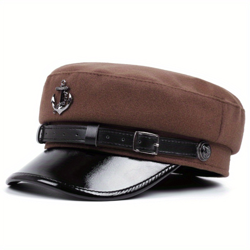 mens fashion emblem knit beret cap punk style visor hat 100