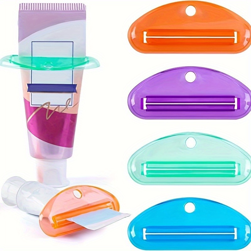 

4-pack Plastic Tube - Multifunctional Tube Extruder Clips For Toothpaste, Facial Cleansers, Paint Tubes - Uncharged, Durable Material, Easy-to-use For Bathroom Organization And Savings