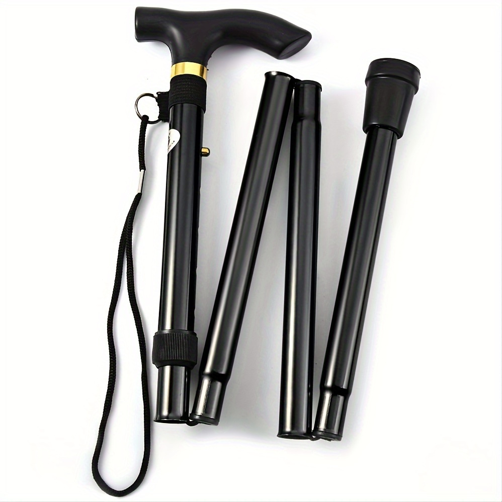 

1pc Aluminum Alloy Trekking Poles - Foldable & Adjustable Height Walking Stick, Combination Lock, Durable For Hiking & Travel