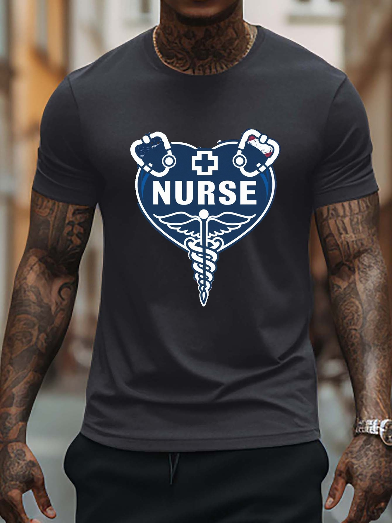 T-shirt Homme Trauma Burn Infirmière Patriotique Taille XL - Neuf Sans étiquette | T-shirt Message