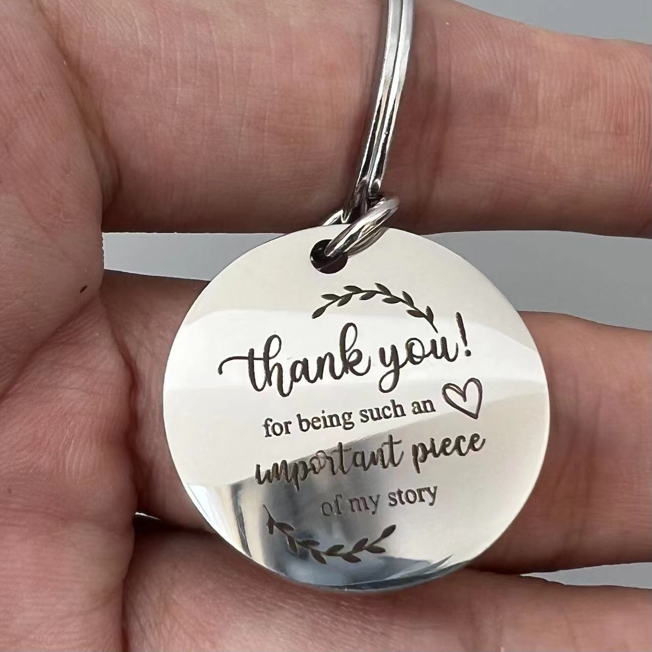 1pc Thank You Keychain For Lover, , Keychain For Men