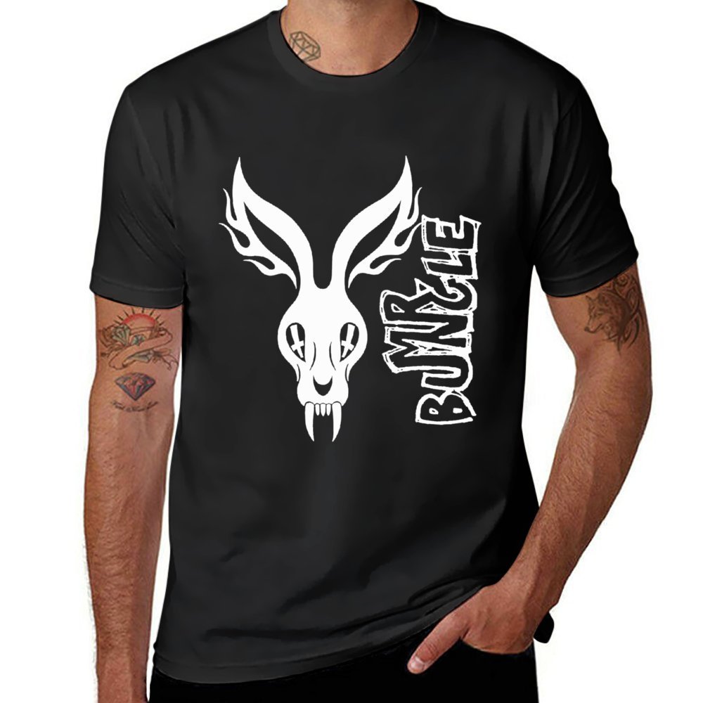 

Skull Series Skeleton Rabbit Graphic T-shirt Soft Cotton Round Neck Short Sleeve T-shirt Fun Novelty Design Shirt