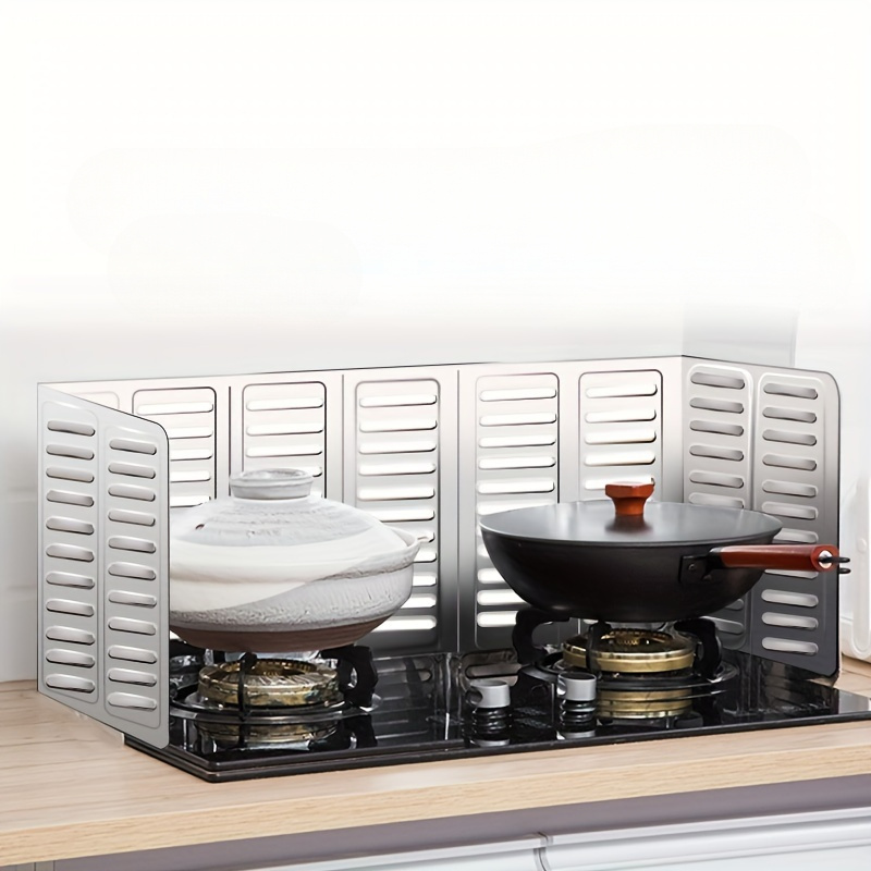 

Aluminum Kitchen Oil Splash Guard - Heat-resistant Stove Shield For Safe Cooking, 1pc