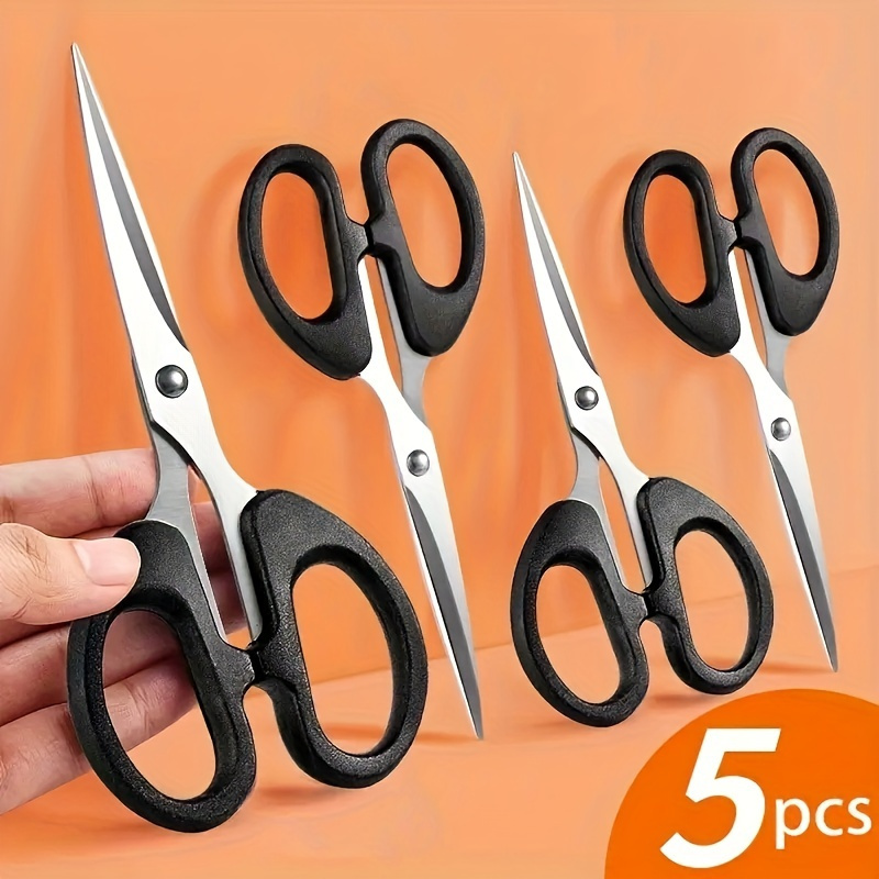 

Craft Scissors Set 5pcs - Durable Stainless Steel Blades, Ergonomic Handles For Comfort, Perfect For Office, Home, Kitchen, Sewing, Paper & Art Projects, Suitable For Ages 14+