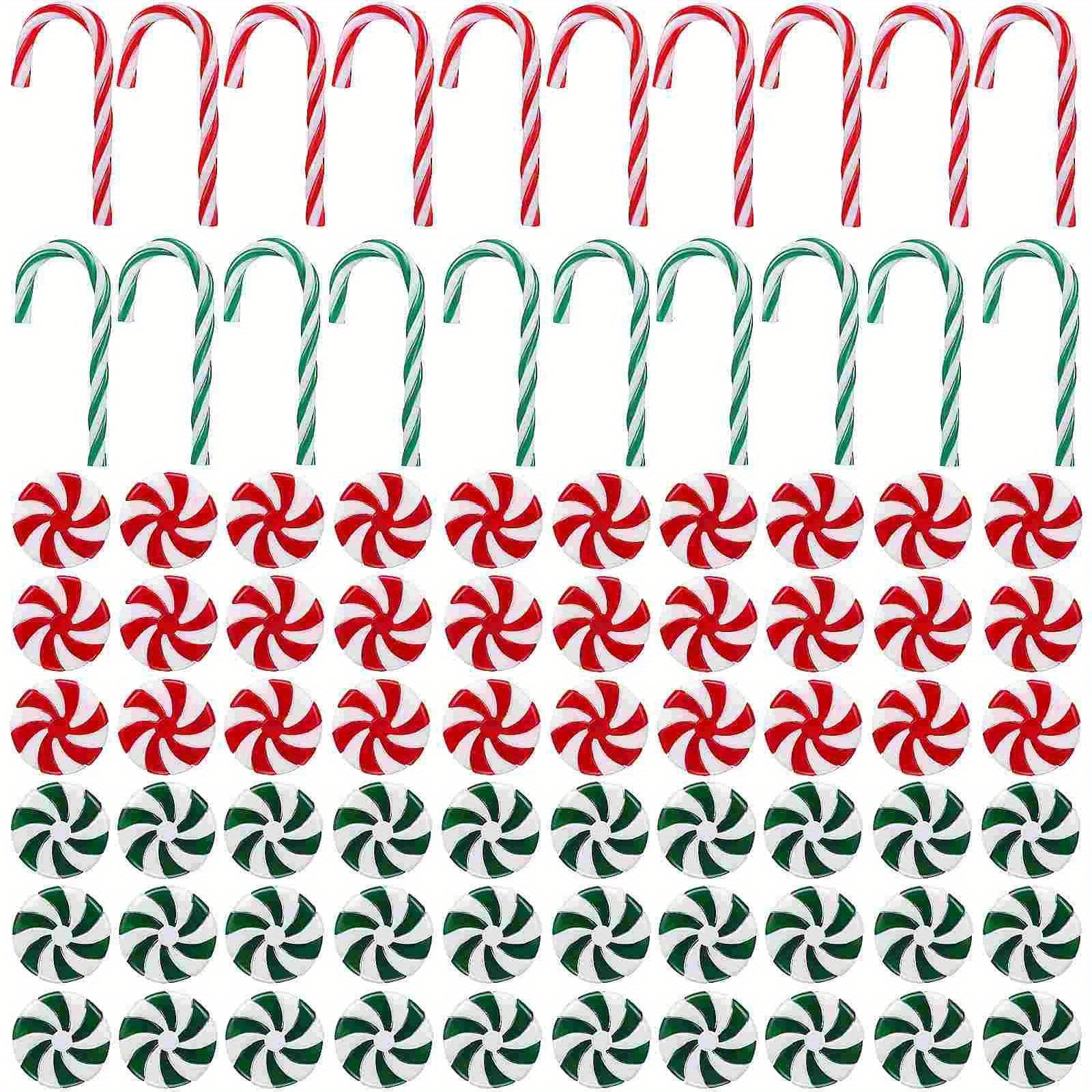 

80pcs Candy Cane Christmas Hanging Ornaments Candy Cane For Xmas Wreath Home Party Supplies