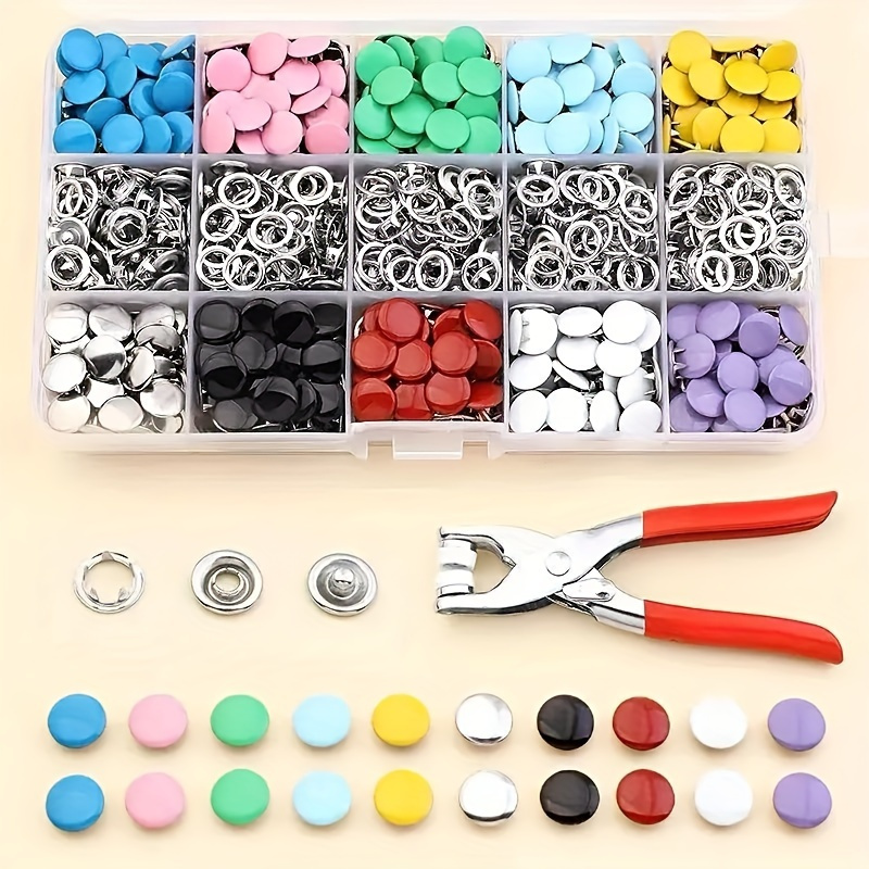 

50pcs Color Metal Snap Button Kit With Pressure Pliers For Diy Crafts, Clothing, Hats, Bags