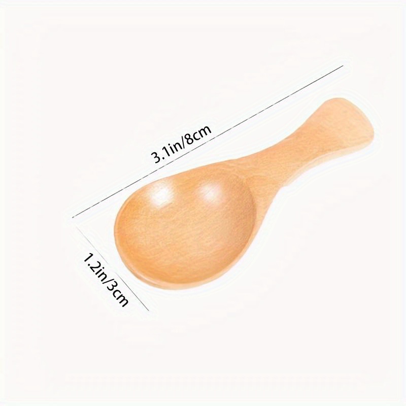 1pc mini wooden spoon for ice cream tea coffee short handle wide mouth design   seasonings   essential kitchen gadget details 3