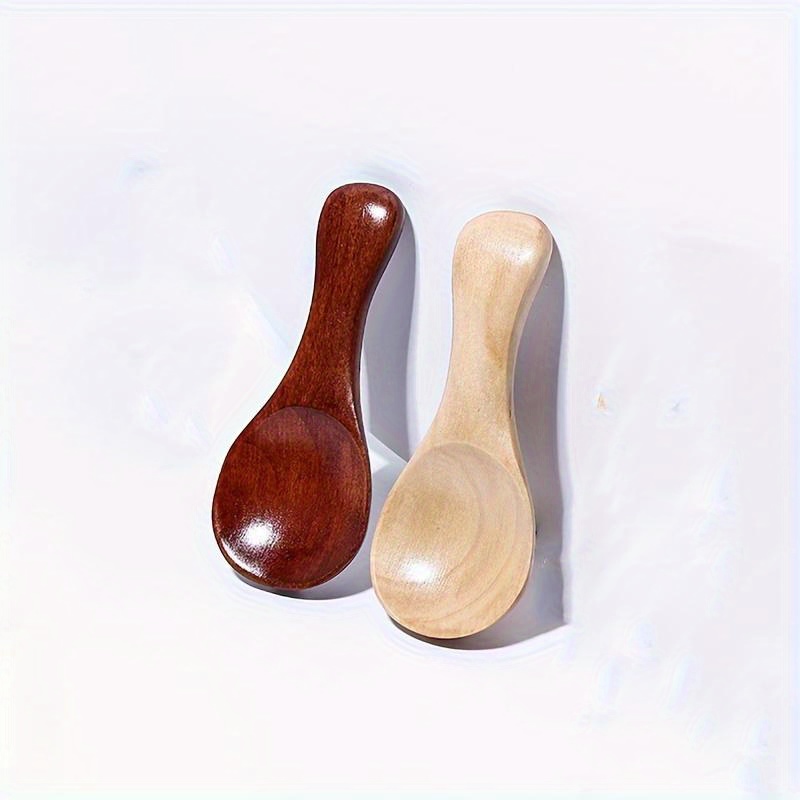 1pc mini wooden spoon for ice cream tea coffee short handle wide mouth design   seasonings   essential kitchen gadget details 4