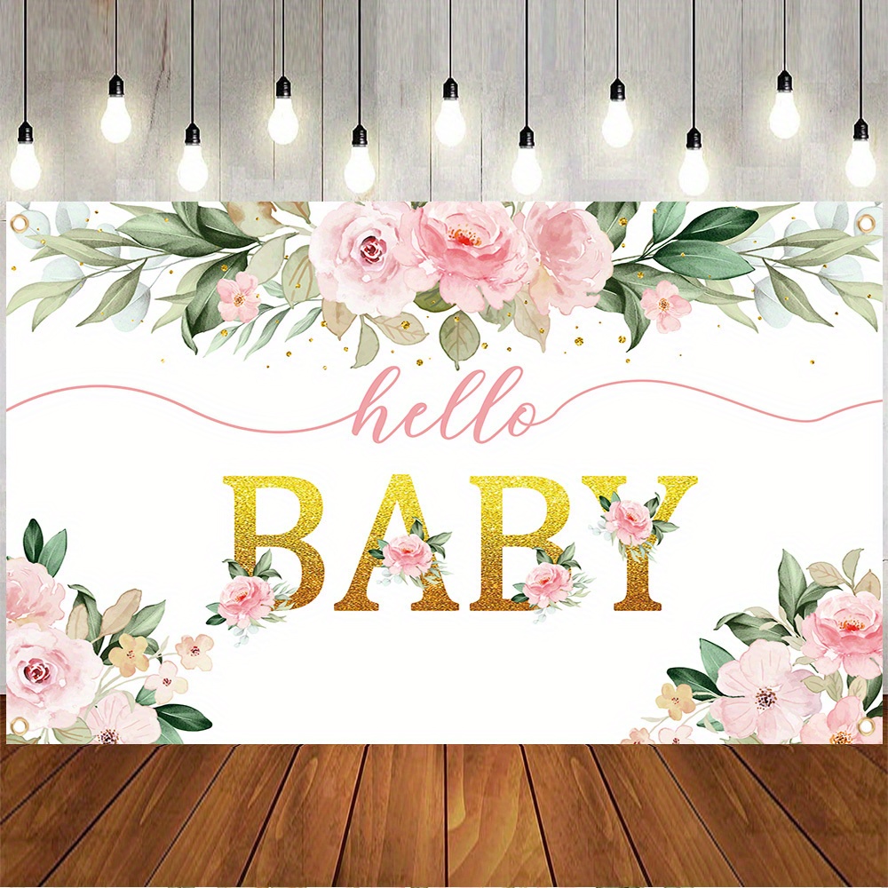 

Floral Gender Reveal Backdrop - Polyester, Baby Shower & Birthday Party Decor Banner, Photo Booth Prop Floral Baby Shower Decor