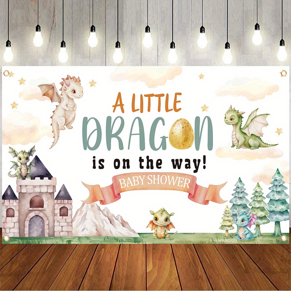 

Whimsical Dragon Castle Party Banner - Perfect For Baby Showers, Birthdays, And Festive Celebrations! - 6m/236in