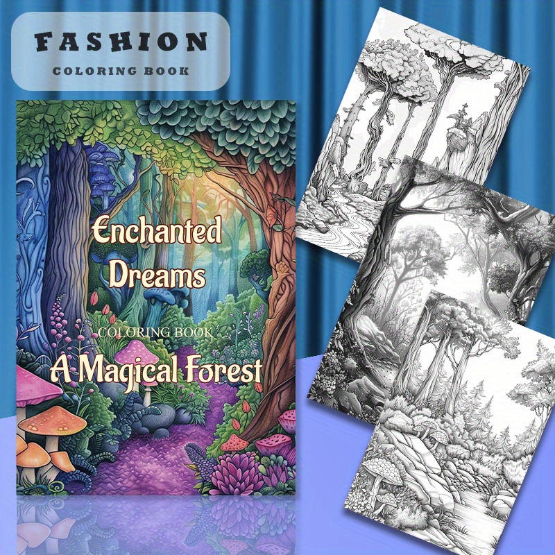 

Forest Coloring Book - 22 Thick Pages, Soft Cover, Fantasy Theme | Perfect Gift For Birthdays & Holidays