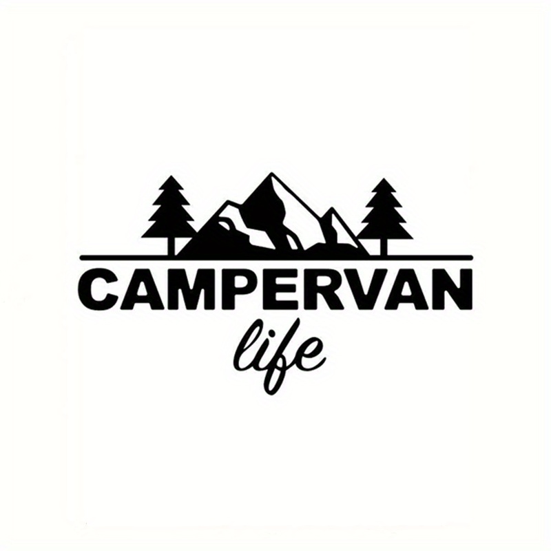 Campervan Life Mountain Creative Car Sticker For Laptop, Water Bottle, Car, Truck, Van, Wall, Motorcycle, Car Additions