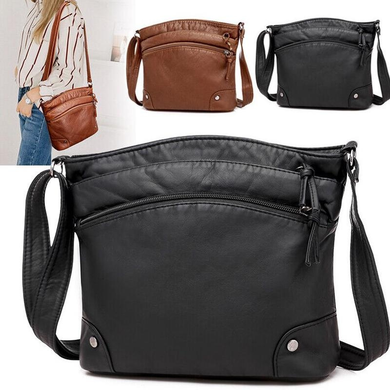 

Retro Faux Leather Handbag For Women, Crossbody Shoulder Bag With Multiple Pockets And Adjustable Strap, Tote Satchel For Daily Use