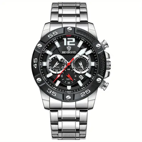 binbang watch disc sports watch casual mens watch quartz watch multi functional glow mens watch