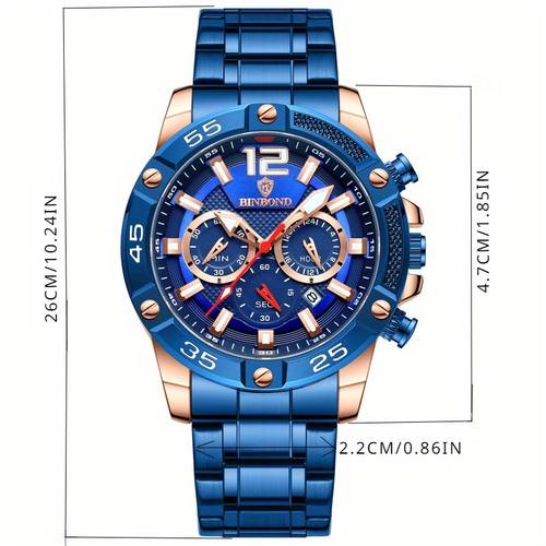 binbang watch disc sports watch casual mens watch quartz watch multi functional glow mens watch