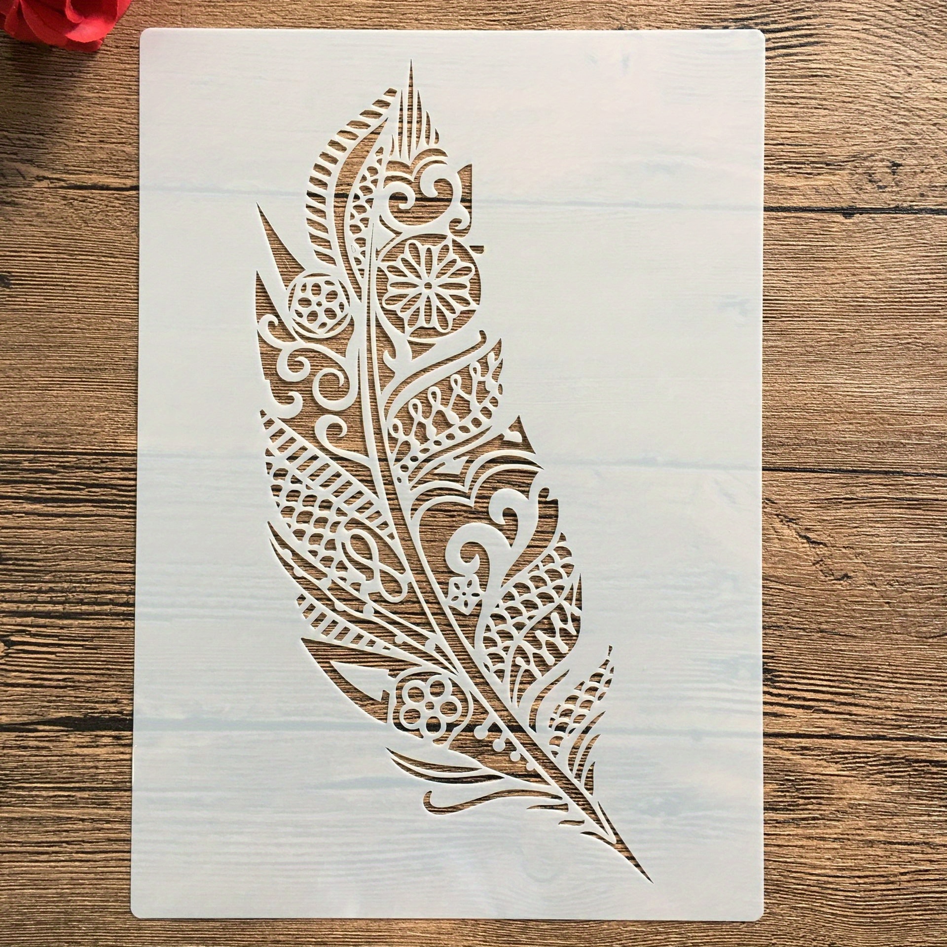 A4 29 * Feather Diy Stencils Wall Painting Coloring Embossing Album Decorative Paper Card Template Wall