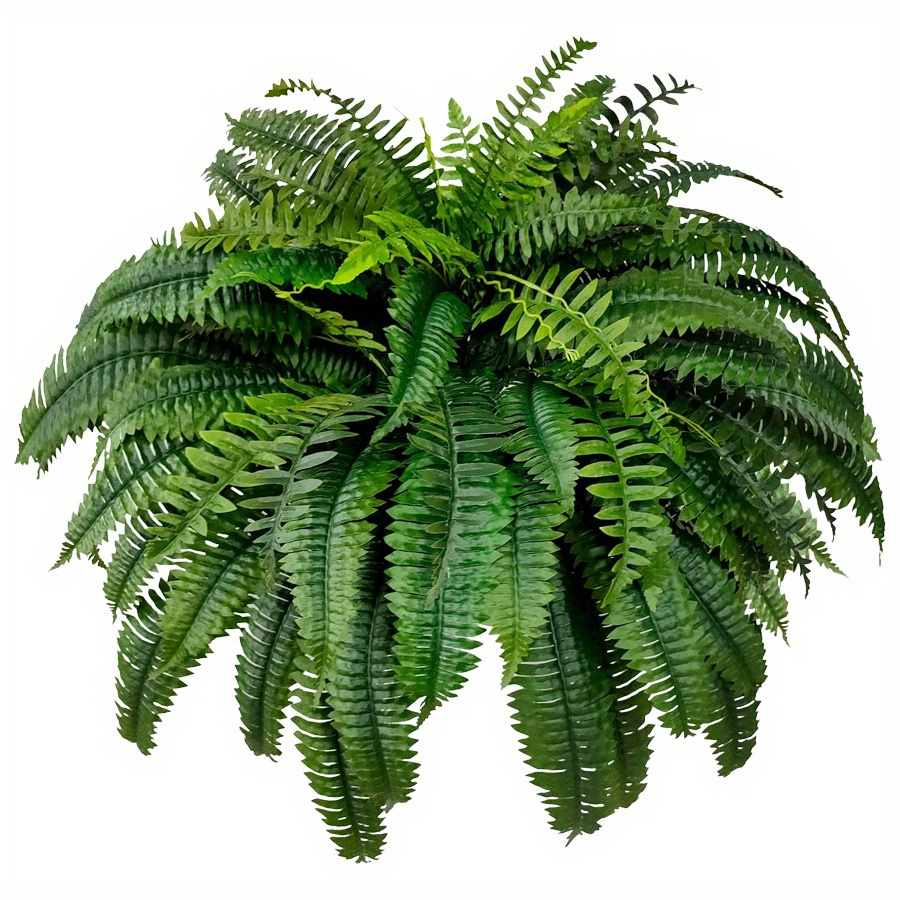 

Uv-resistant Artificial Boston Fern Plants, Set Of 2, With 38 Leaves Each - Lifelike Fake Fern Greenery For Home, Office, Garden Decor, Fabric Material For Reunion Events, Indoor/outdoor Display