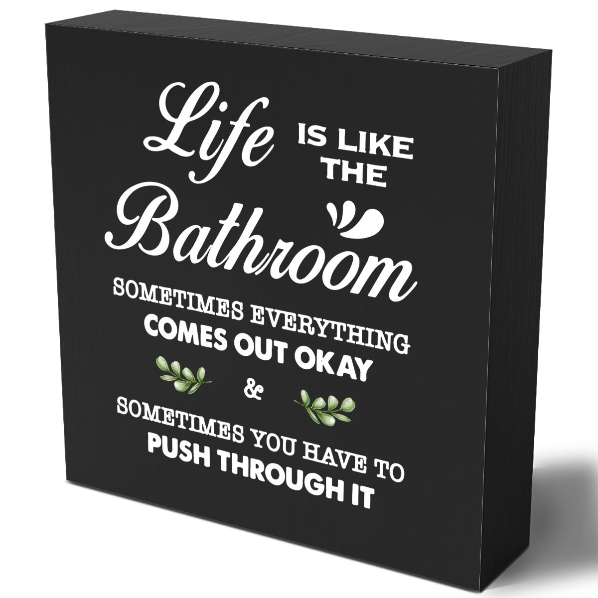 

1pc, Funny Bathroom Wooden Sign For Farmhouse Home Office Restroom And Laundry Room Decor, Table Decor, Room Home Restaurant Desktop Cafe Bar Decor Ornament, Art Craft Ornament