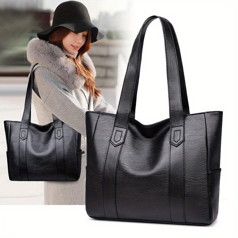 

1pc Women Soft Pu Leather Handbag Satchel Shoulder Tote Bag Shoulderbag