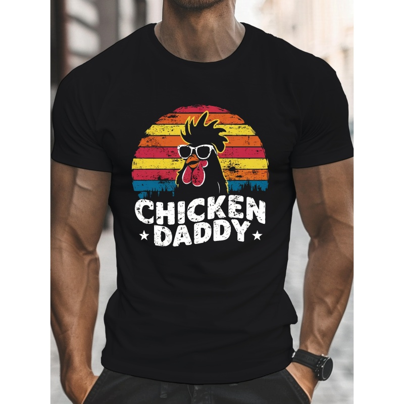 

Men's Casual T-shirt - Comfy, Lightweight Crew Neck Tee With Rooster Print For Summer