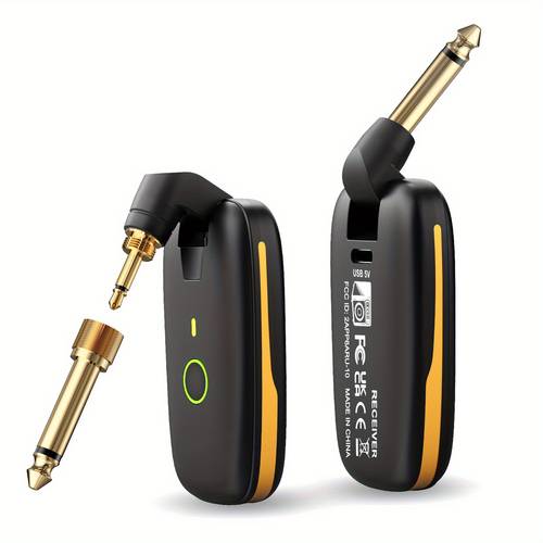 uhf wireless guitar system with 164ft range long 2 in 1 plug 6 3 5mm c rotatable plug noise mic compatible with electric guit keyboards drums ideal for live performances recording use wireless audio transmission for musicians