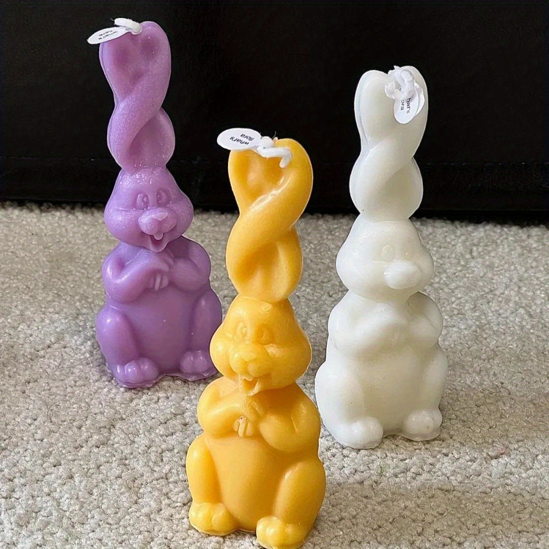 

Diy Rabbit Candle Silicone Mold With Erect Ears - Easter Crafts, Soap & Resin Making - Home Decor Gift