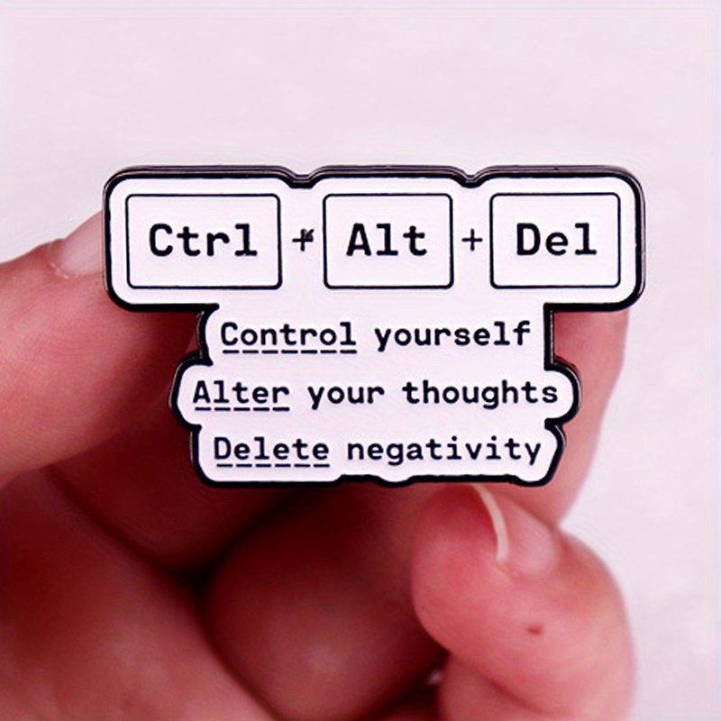 

Funny Ctrl+alt+del Acrylic Brooch For Men – Humorous Computer Keyboard Pin, Novelty Accessories For Backpack Hat Clothes