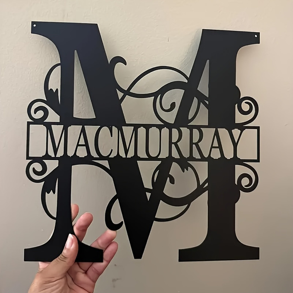 

Customized Split Letter Monogram Metal Wall Sign - Personalized Family Plaque, Classic Style Multipurpose Decor For Home, Ideal For Christmas, , Father's Day, July 4th & St. Patrick's Day