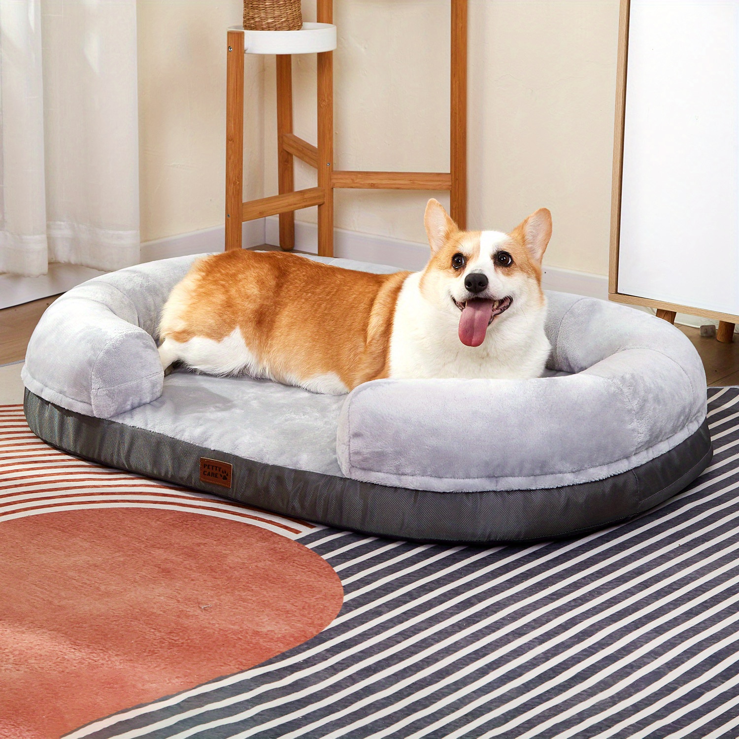 

Pettycare Orthopedic Dog Bed For Medium Dogs With Memory Foam, Waterproof Pet Bed Soft Sofa With Washable Removable Cover Anti-slip Bottom, Extra Head And Neck Support Sleeper