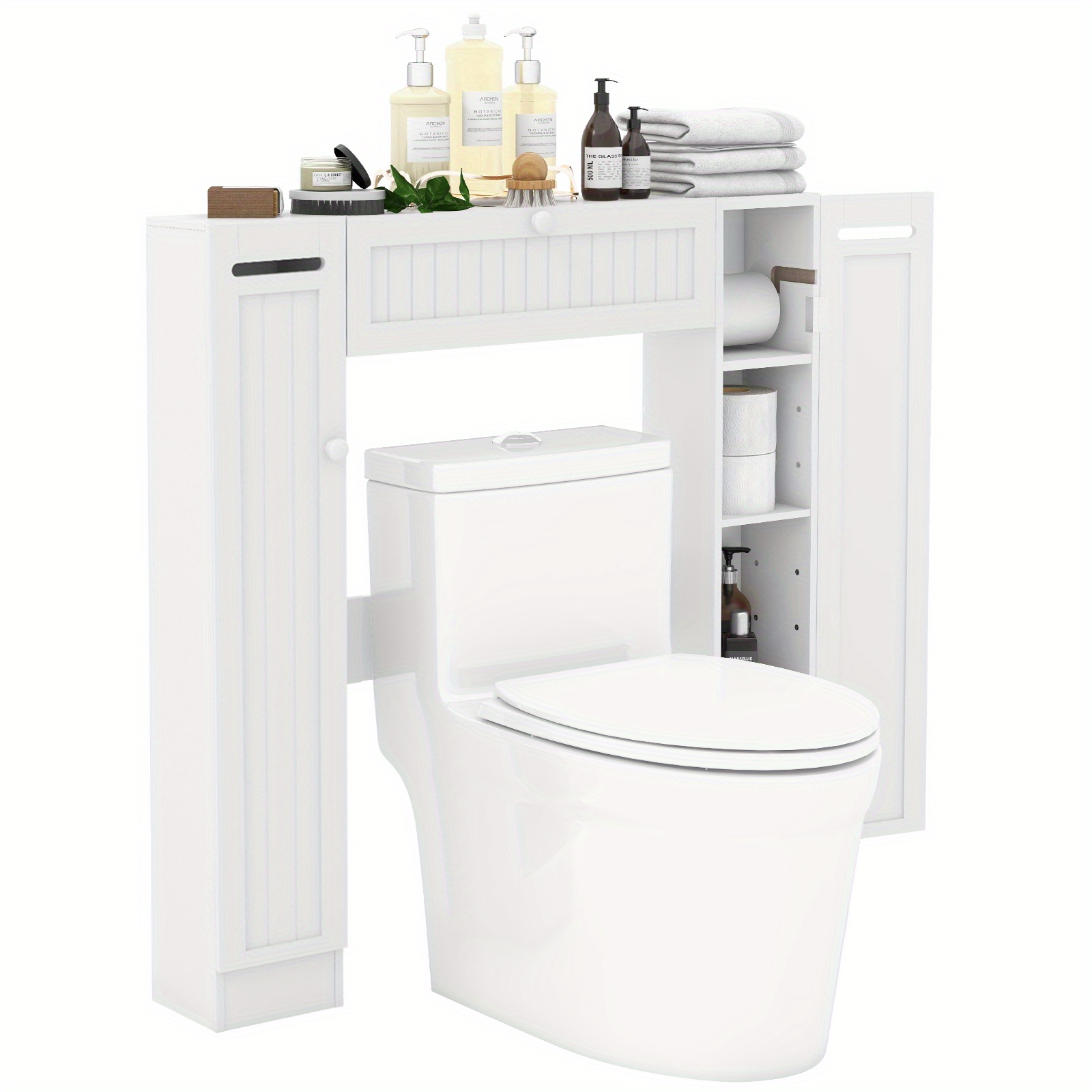 

Lifezeal Over-the-toilet Storage Freestanding Organizer W/ With Adjustable Shelves White